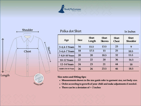 BookMyCostume Blue Polka Dots Shirt & Black Pant | Retro Theme Kids Fancy Dress Costume